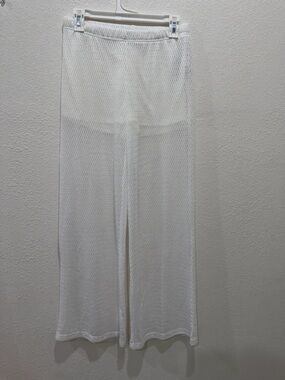 statement White Wide-Leg Mesh Pants